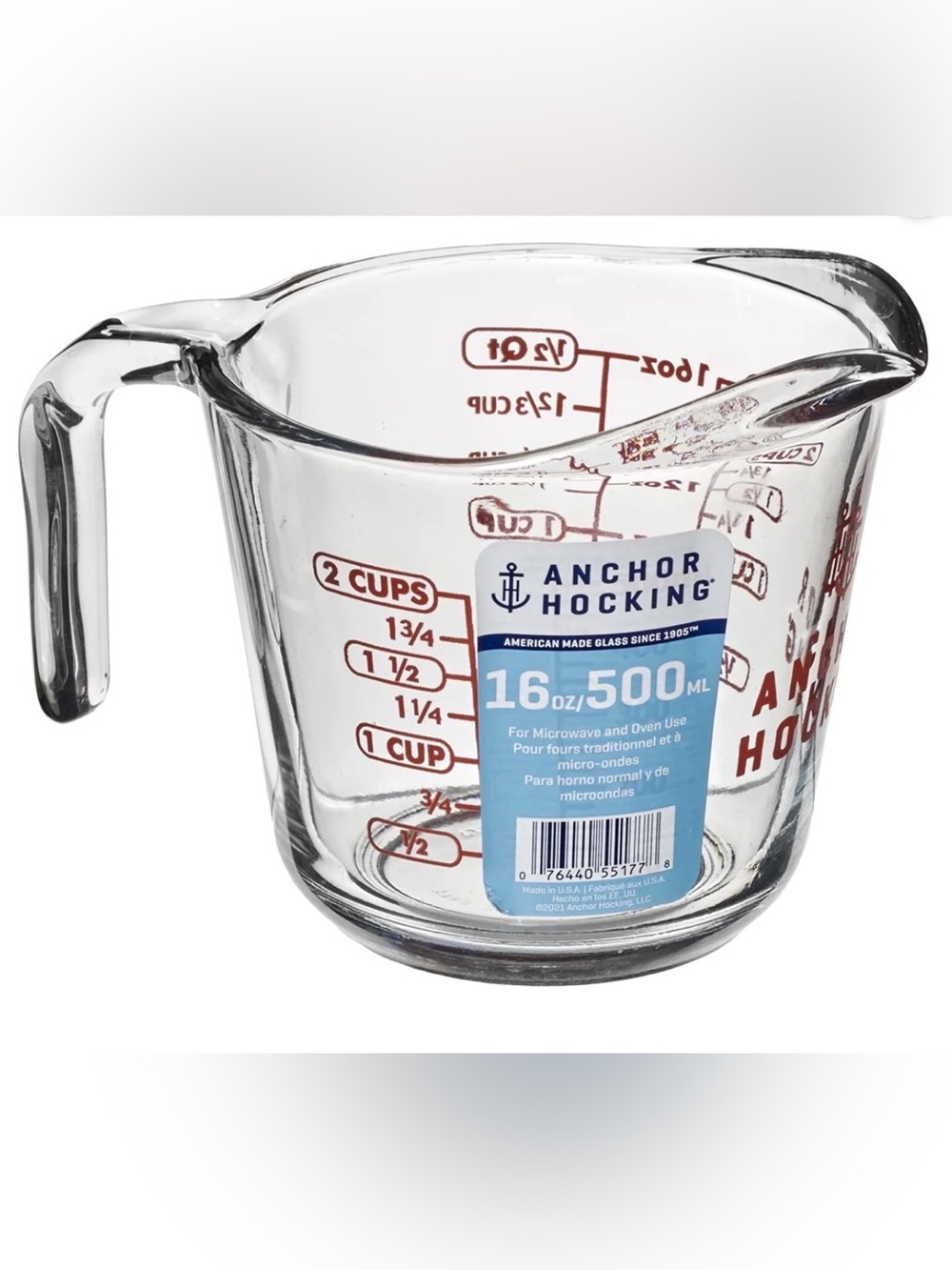 Anchor Hocking 16oz 2-cup Glass Measuring Pour Spout w/ Handle